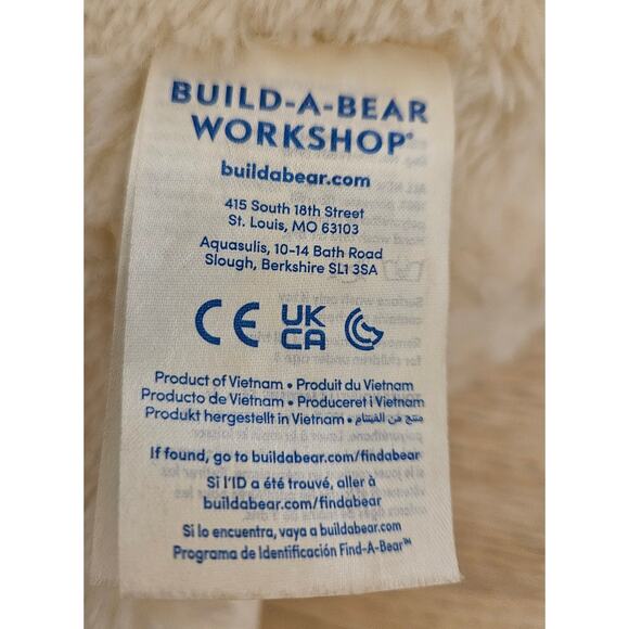 Build-A-Bear White/Cream Teddy Bear w/ Brown Nose 16" Stuffed Animal Plush Toy - Picture 6 of 6